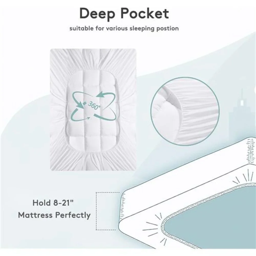 Mattress Topper Queen,Extra Thick Mattress Pad Cover for Back Pain,Cooling